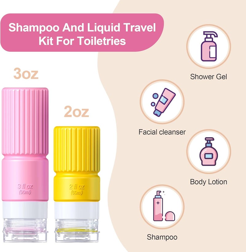 Tocelffe 19 pack Travel Bottles for Toiletries,TSA Approved Silicone Travel Containers for Toiletries,Leak Proof 3oz Refillable Liqus Shampoo And Conditioner Travel Essentials toiletr - Image 4